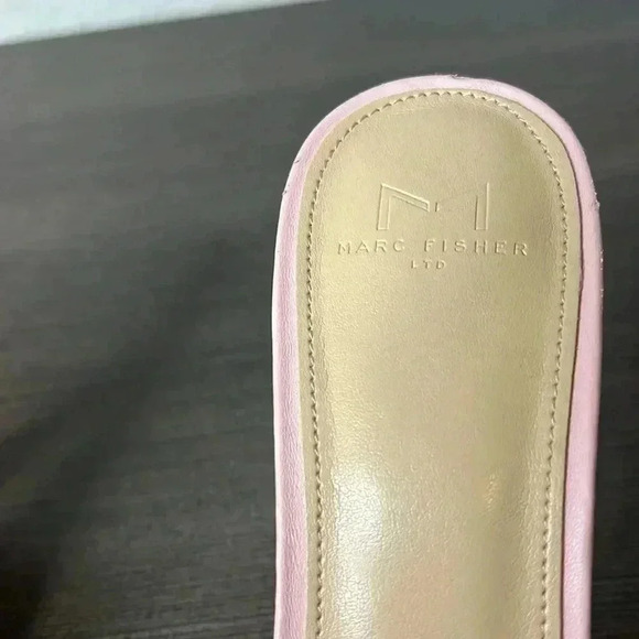 Marc Fisher Women’s Draya Slide Heeled Sandals Pink Square Toe Braided Size 7.5 - Picture 3 of 8